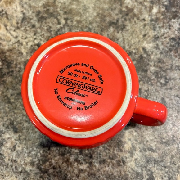 Corningware Red Ribbed Ceramic Coffee Mug - Picture 3 of 3